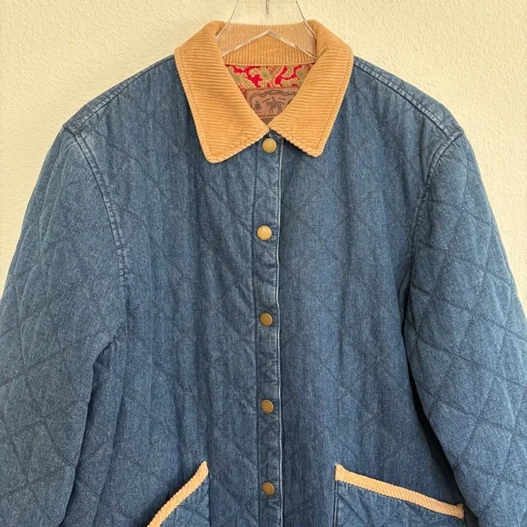Ralph Lauren Denim Chore Barn Jacket with Corduroy Collar | L - Picture 3 of 15
